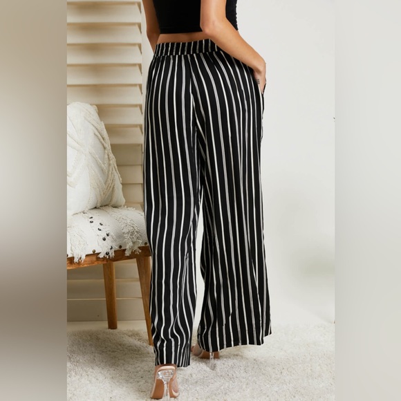 Rae Mode Walk of Fame Full Size Striped Wide Leg Pants - Picture 3 of 5